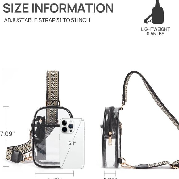 Clear Bag for Stadium Events Women's Clear Purses for Women Stadium Crossbody Ba - Picture 3 of 6